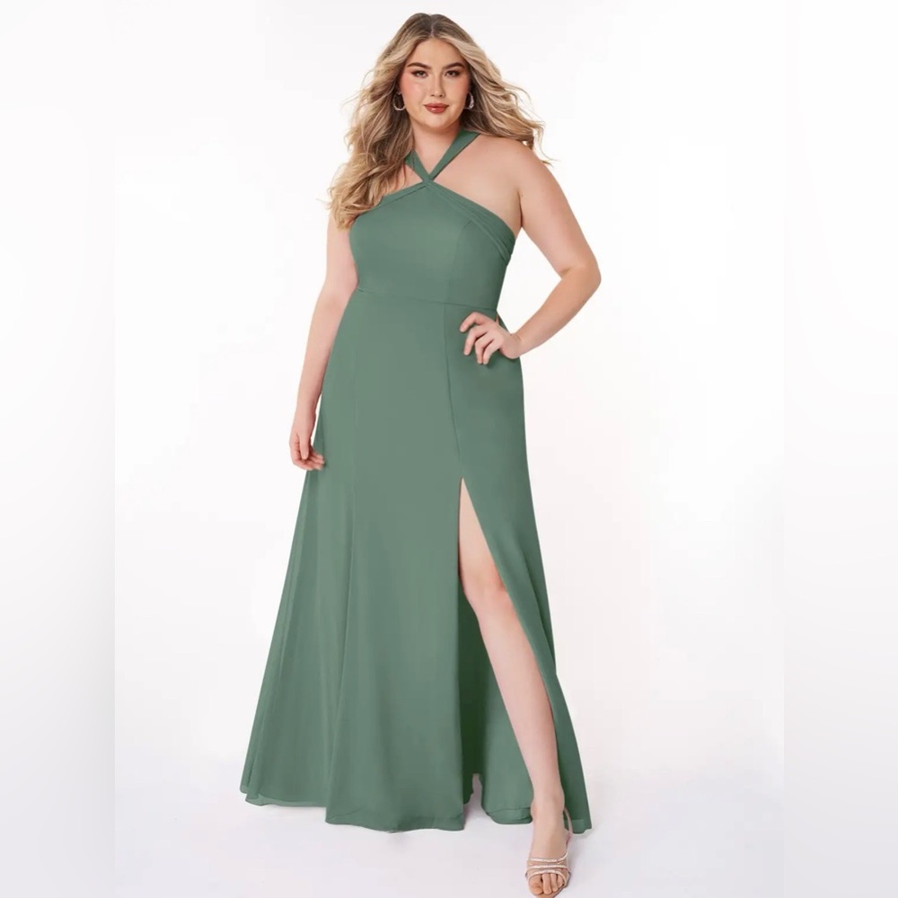 SOLD Azazie Rue Dress - Eucalyptus, A14 - Picture 9 of 9
